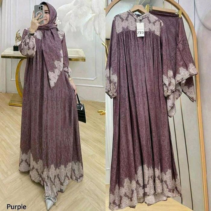 GAMIS RUBY SILANG SET HIJAB