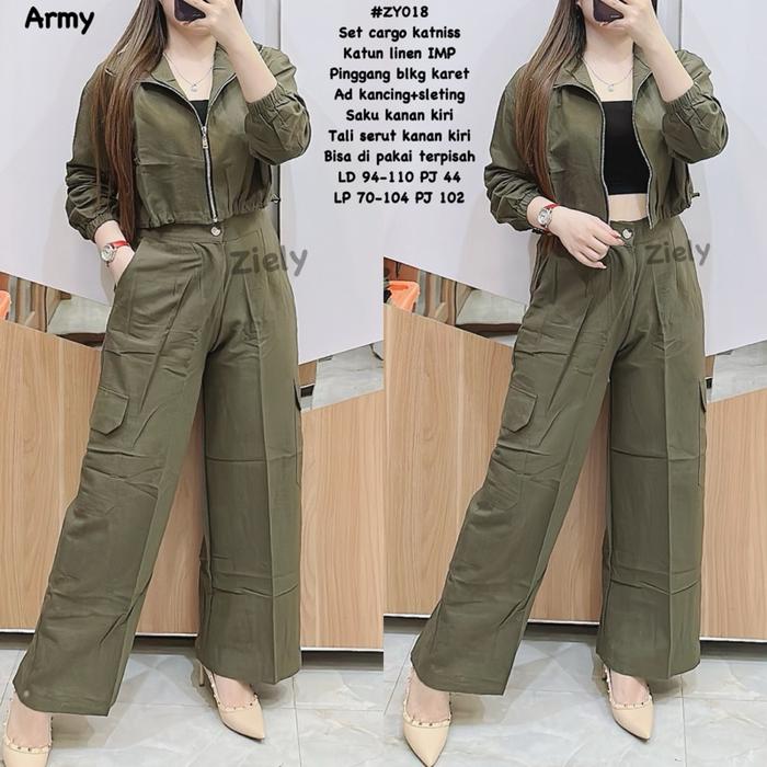 【Special】 ZIELY • ZY018 Set Cargo Katnis nita Linen Tersedia Dalam Berbagai rna Buruan Sebelum Kehab