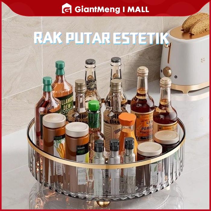 GiantMeng - Rak Putar Buah & Snack Transparan | Rak Bumbu Dapur Serbaguna Kitchen Organizer