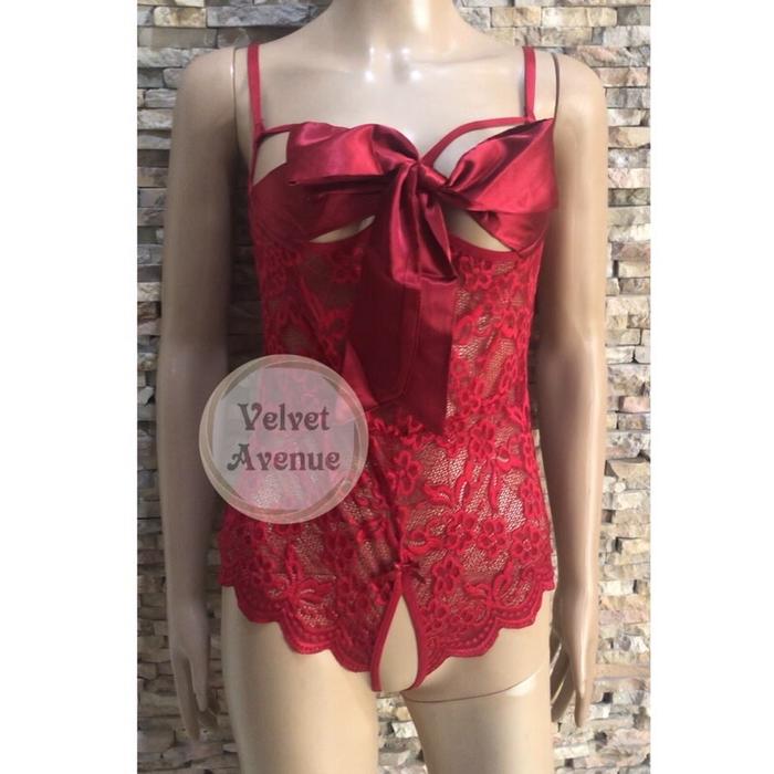 New Teddies Bodysuit Lingerie Seksi Sexy Murah Lingeri Transparan Open Crotch Maya Super Sexi