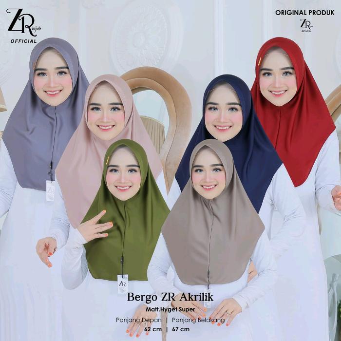 jilbab instan merek zr hijab hijab bergo akrilik