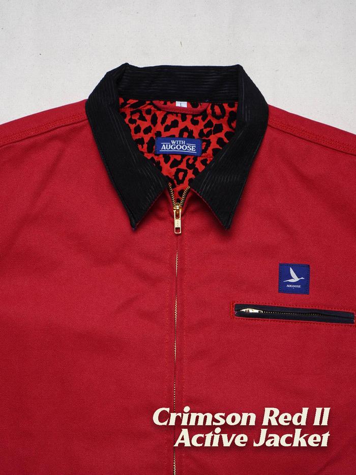 Augoose Active Jacket Crimson Red II Duck Canvas