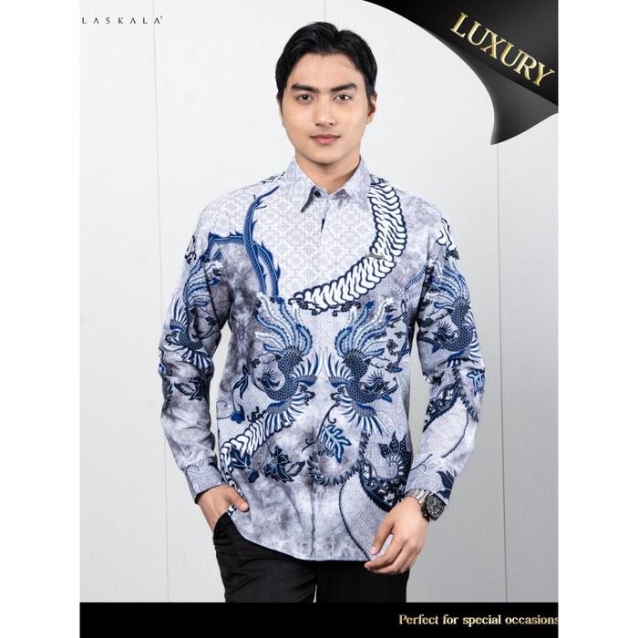 Laskala Batik Premium Lokananta Kemeja Batik Pria Slimfit Lengan Panjang