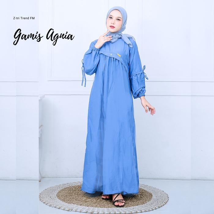 Gamis Terbaru Variasi Kancing Depan Model Lengan Balon