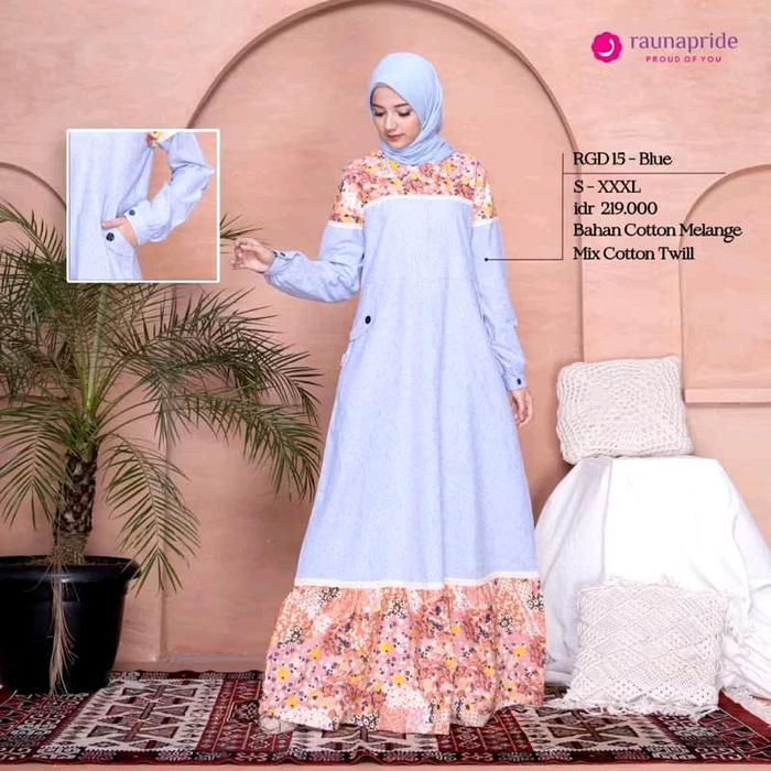 RAUNA RGD15-BLUE Gamis Dewasa Size XL
