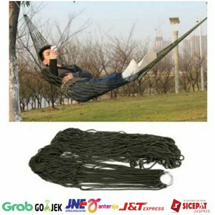 Hammock Ayunan Gantung Tali Rajut Nylon mesh Hamock Jaring Single