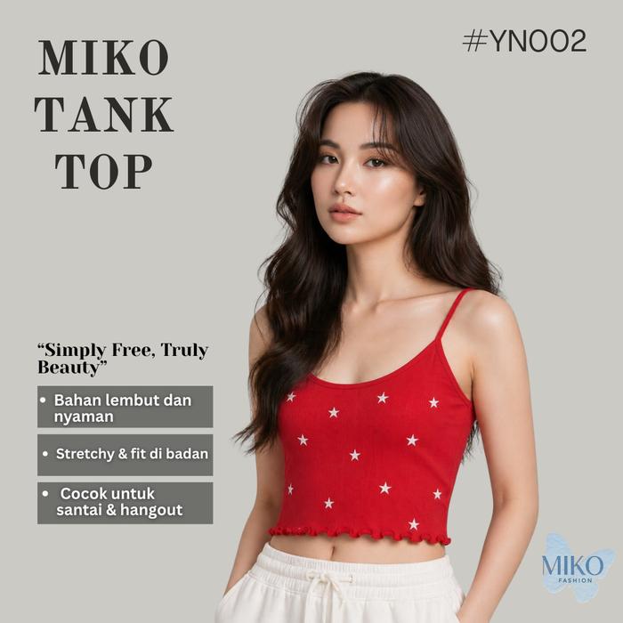 MIKOFASHION - Atasan Wanita Crop Top TankTop Tanpa Lengan Casual / Motif Bintang Bunga Bordir / Baha