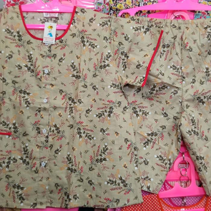 Piyama Baju Tidur Babydoll Setelan Celana Pendek Pretty Girl Dewasa Full Kancing Depan Wanita Motif 