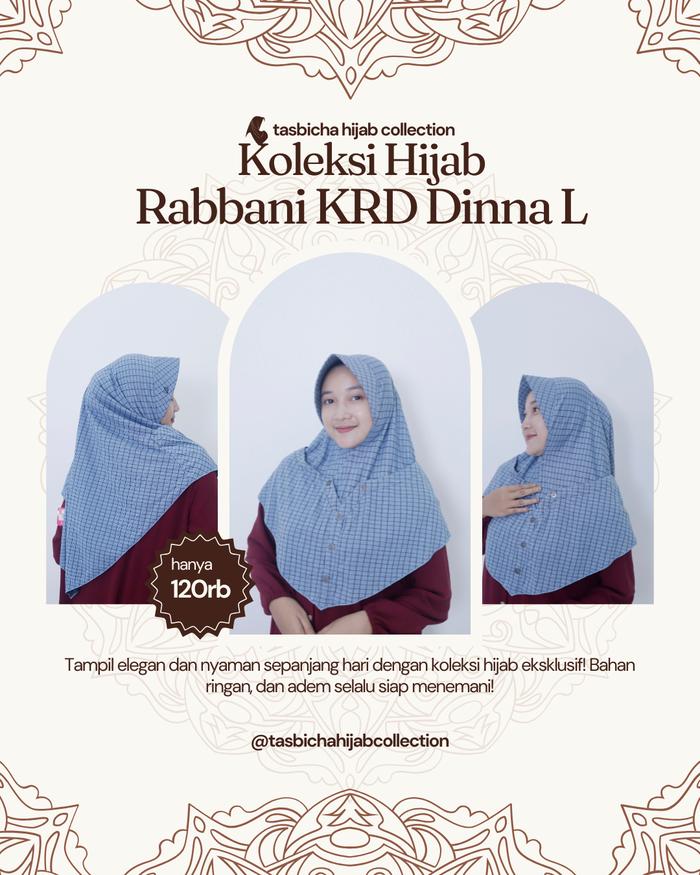 Kerudung Instan Rabbani Dinna L //  Rabbani KRD Dinna Ukuran L