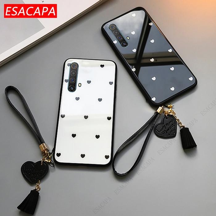 For Oppo Realme X50 7 Pro X3 Superzoom C12 Phone Case Love Tempered