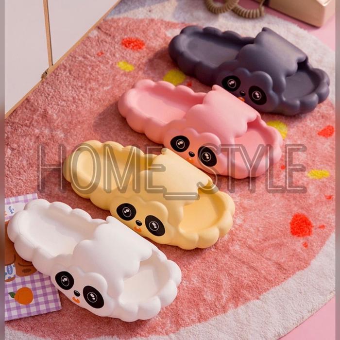 SANDAL JELLY IMPORT ANTI SLIP / SANDAL SELOP WANITA CLOUD PANDA / SANDAL RUMAH TEBEL NYAMAN EMPUK 01