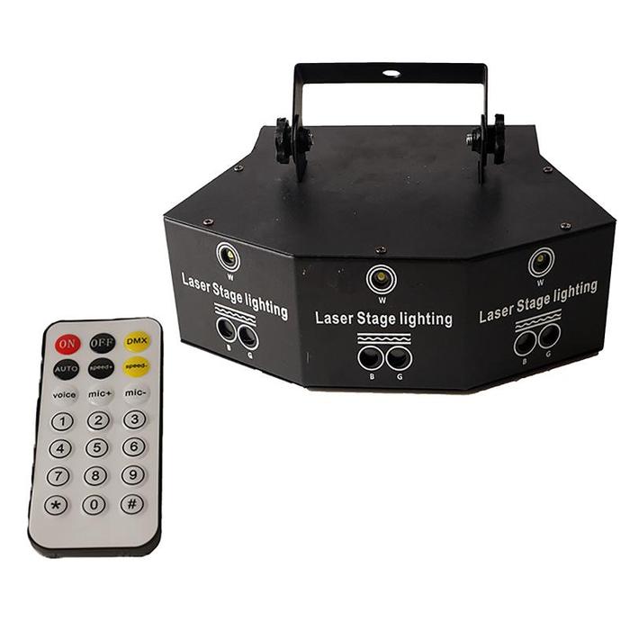 9-Eye RGB Laser Light Remote Control Stage DJ Party Srobe Projector