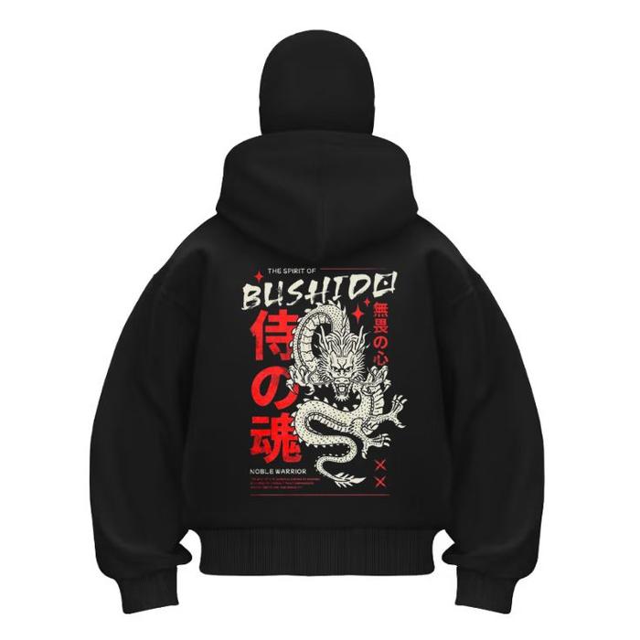 Jaket Balaclava Black Dragons Bushido Sweater Zipper Doble Hoodie Ninja M-XXL