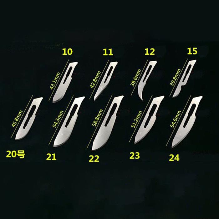 100 Buah/Lot 10 #11 #12 #15 #20 #21 #22 #23 #24 # Pisau Bedah Baja