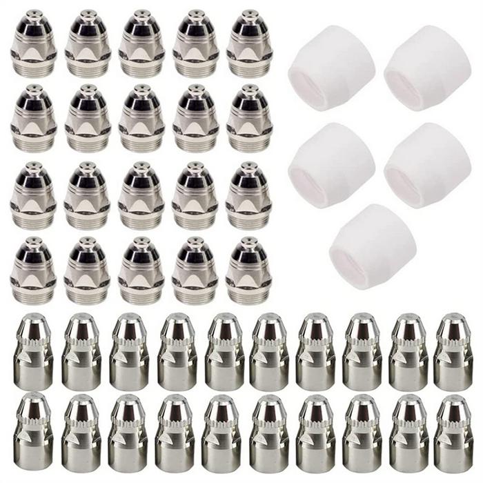 45Pcs P80 Plasma Electrode Tip Nozzle Plasma Cutting Electrode Nozzle Plasma Consumable Fit P-80 Pla