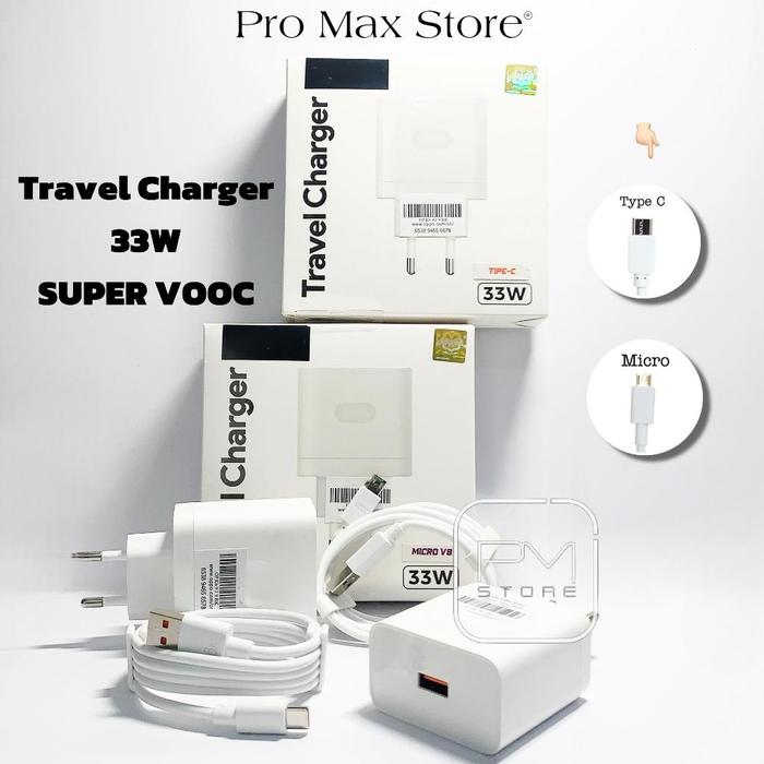 PM - Charger Oppo 33W Super Vooc Micro Dan Type C | Casan 33W Super Fast Charger | Charger Oppo