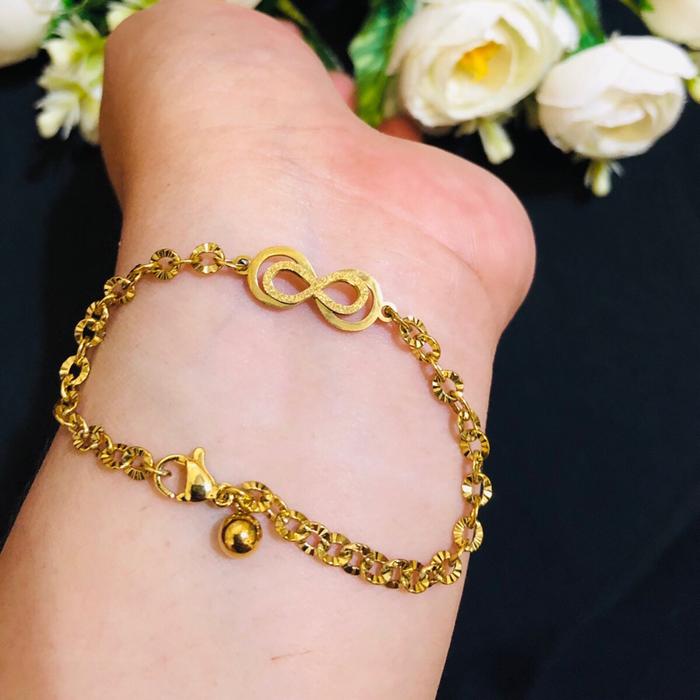 Gelang titanium  titanium motip mas