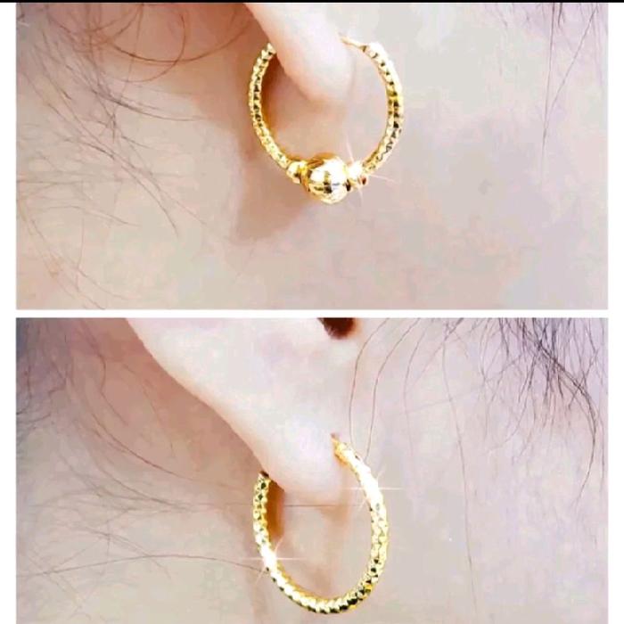 anting gipsy titanium lapis emas