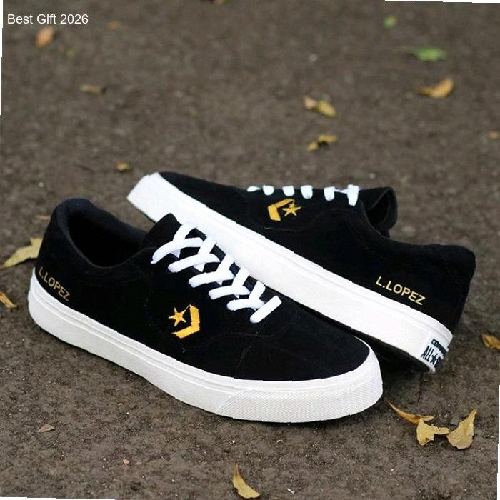 New Arrival Sepatu cons one star player ox black white L.LOPEZ pro ox street style Hitam Putih | bes