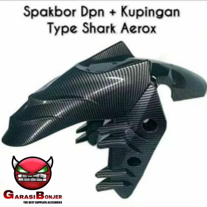 Spakbor Depan Aerox 155 Shark Carbon