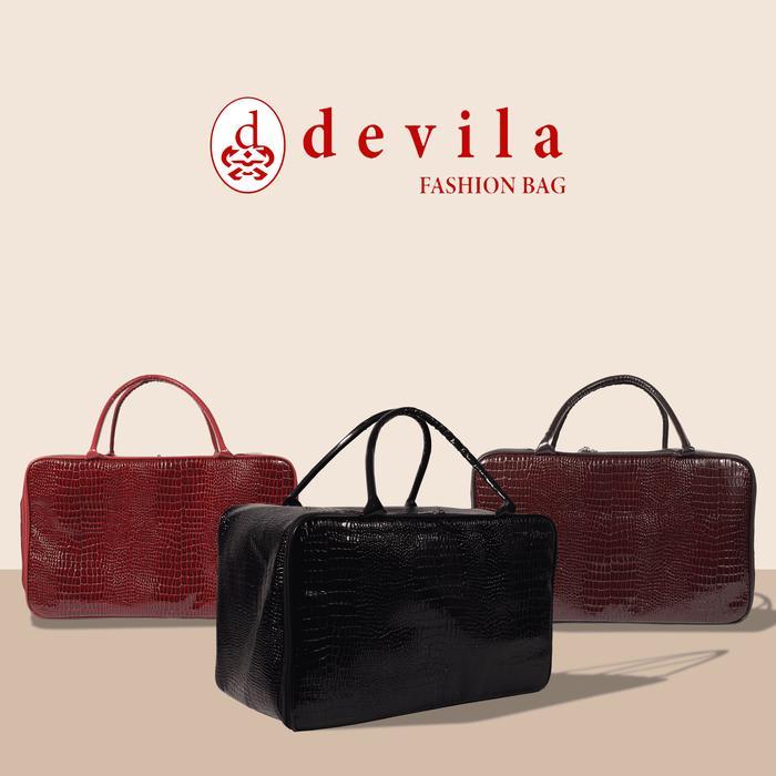 DEVILA PREMIUM LEATHER TRAVEL BAG JUMBO SIZE  - Tas Koper Kulit Waterproof Sintesis Murah Perempuan 