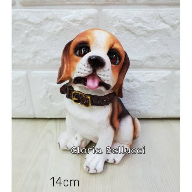PATUNG PAJANGAN ANJING BEAGLE DUDUK PETSHOP DOGGY