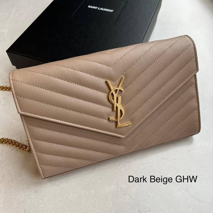YSL MONOGRAM WOC 22CM DARK BEIGE GHW
