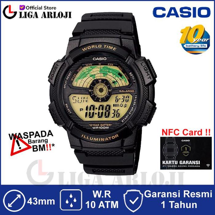 CASIO AE-1100W-1BVDF Jam Tangan Pria Digital AE1100W AE-1100W-1B AE 1100W 1BVDF AE1100W1BVDF