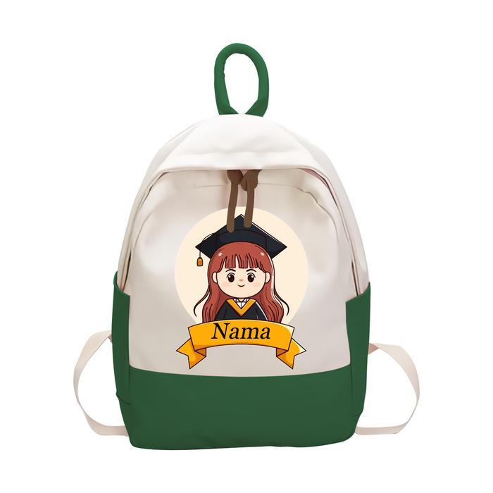 TERJAMIN Backpack Tas Ransel Karakter Anak Perempuan Wisuda Custom Nama Siswa TK SD