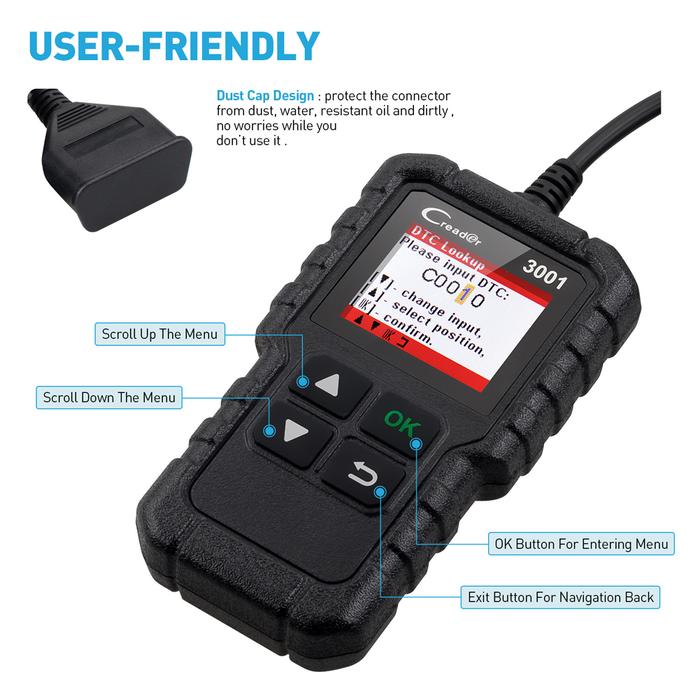 Universal OBD2 Scanner Diagnostic Tool 9-18V Car Code Reader Scan