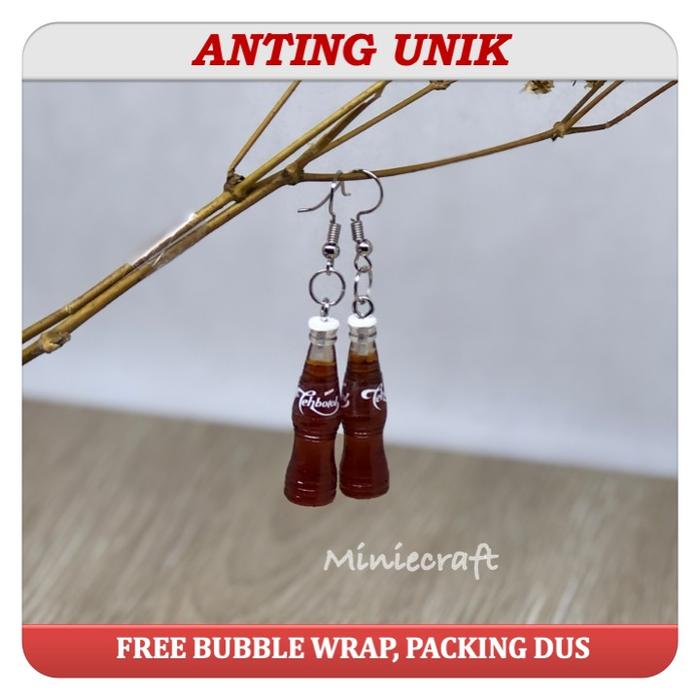 ANTING UNIK MINIATUR BOTOL TEH BOTOL SOSRO MINI