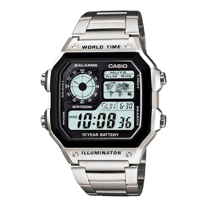 CASIO AE-1200WH - Jam Tangan Pria - Tali Karet Steel - Tali Kanvas - AE-1200WH