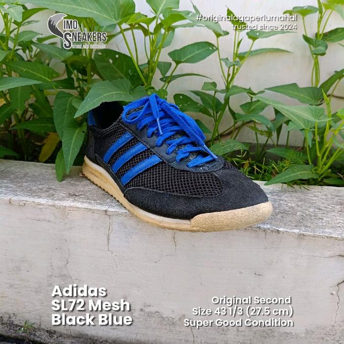 Adidas SL72 Mesh Hitam Biru Sepatu Sneakers Original