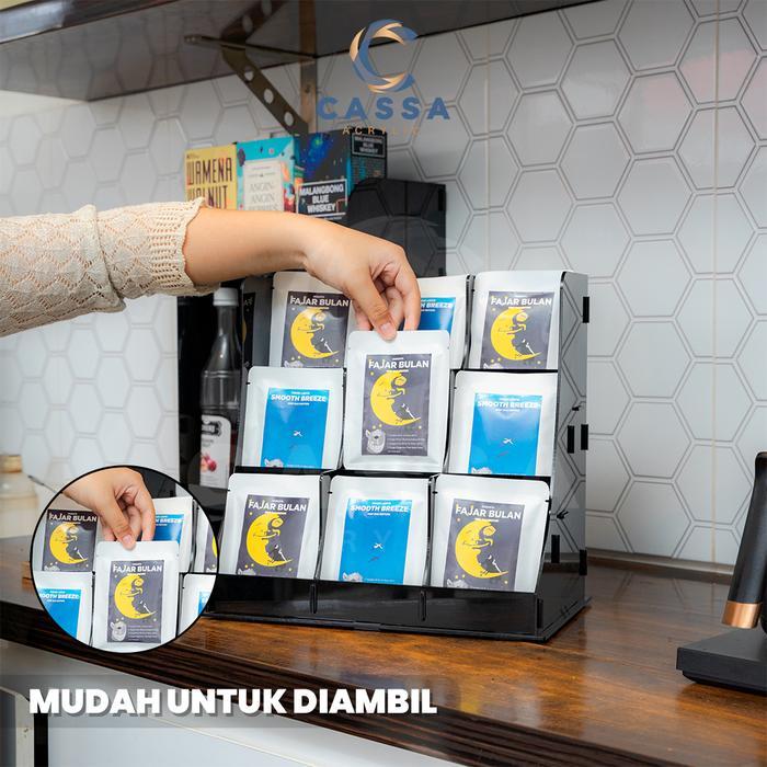 Rak Kopi Instan Sachet dan Snack Organizer Akrilik - 9 SLOT
