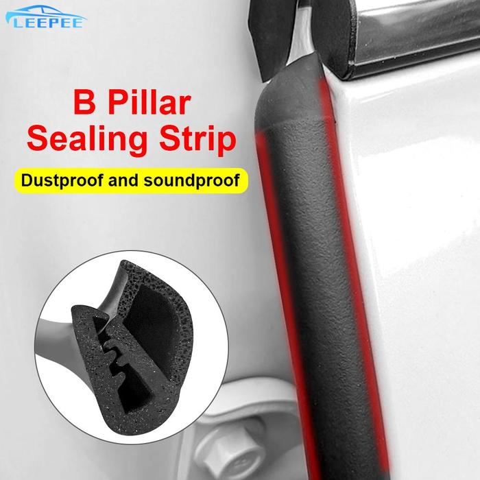 LEEPEE 2Pcs Car Seal Strips B Pillar Noise Windproof Protection EPDM