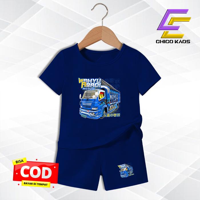 Baju Setelan Truck Wahyu abadi Anak Laki Laki - Kaos Distr* Karakter Truck Wahyu abadi  Keren