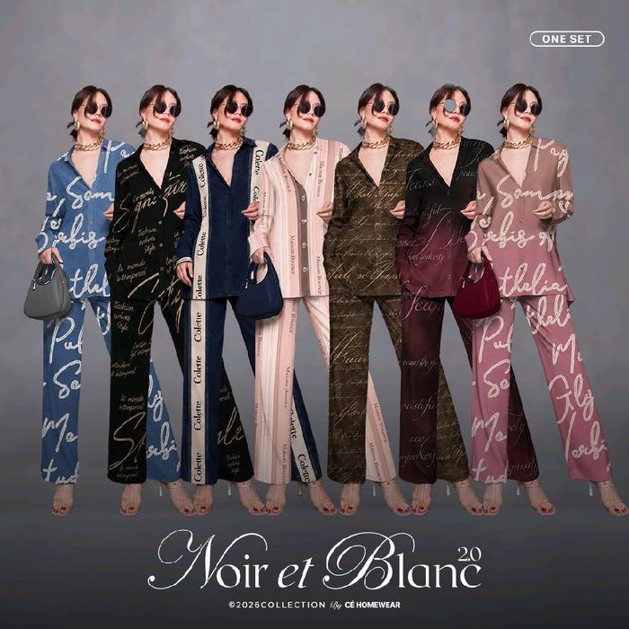Cehomewear - Noir Et Blanc Oneset Premium Wanita (Busui & Hijab friendly)