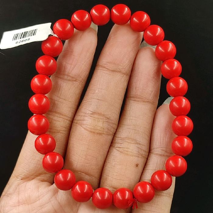 Bracelet Stone Birthstone Gelang Batu Alam Cinabar 8MM Cinabar Stone