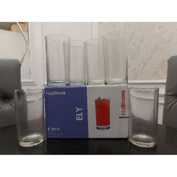 Gelas Citinova Ely Set isi 6 Pcs / Gelas Katering / Gelas Minum Kaca / Gelas Lilin / Gelas Souvenir