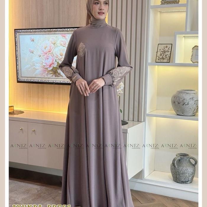 Arniz Indonesia Ayunda Dress Gamis Muslim Dewasa Syari untuk Wanita Lebaran