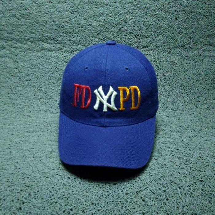 topi vintage FDNY NYPD bahan wool