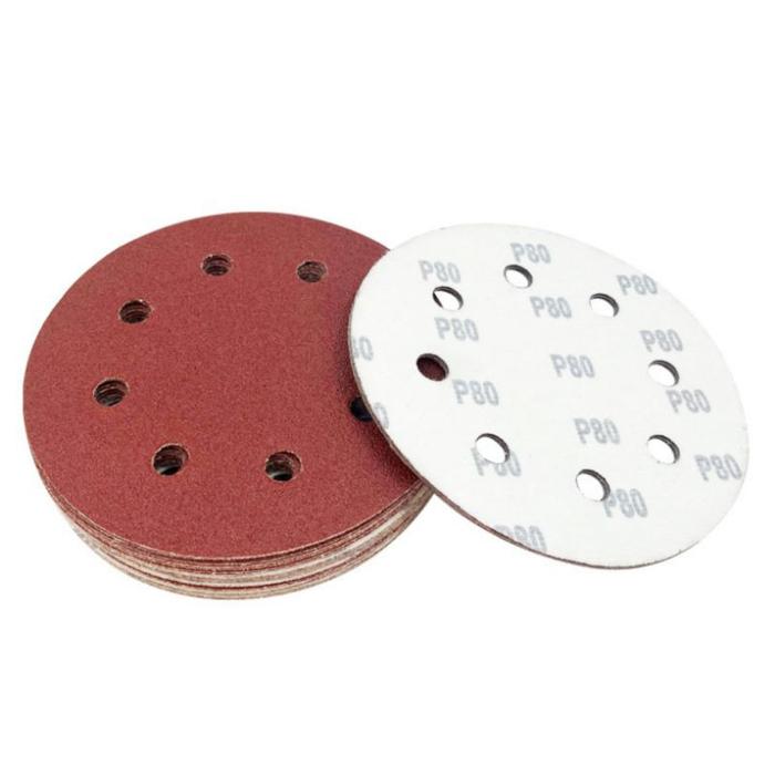 Amplas Bulat Velcro 5" Inch 8 Lubang Tempel Gerinda Sanding Paper Grit P80/180/240/320/400/800/1000/