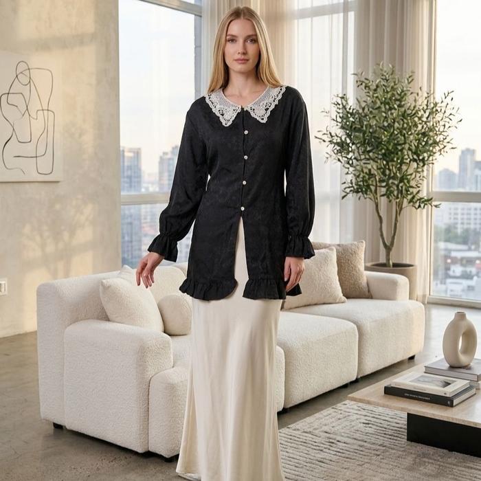 Shafira Tunik Renda Rempel Babydoll Tunik Wanita