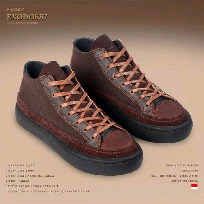 Sneakers Kulit Pria Exodos57 - New Taxidi Dark Brown
