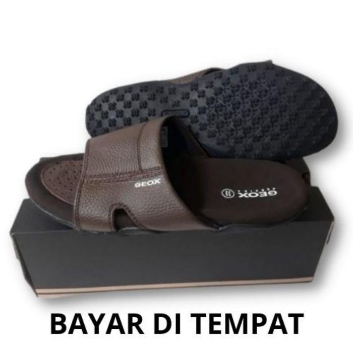 sandal geox kulit coklat respira
