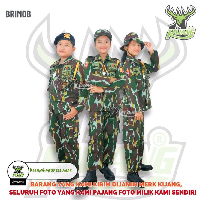 KIJANG TNI MOTIF BRIMOB PELOPOR, BISA UNTUK PUTERA - PUTERI (UNISEX) MERK KIJANG PELOPOR KOSTUM PROF