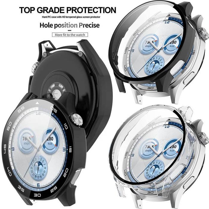 Hard 2 in 1 Case n Tempered Glass Huawei Watch GT 5 46mm - Full Coverage Sensitive Casing Clear Scre