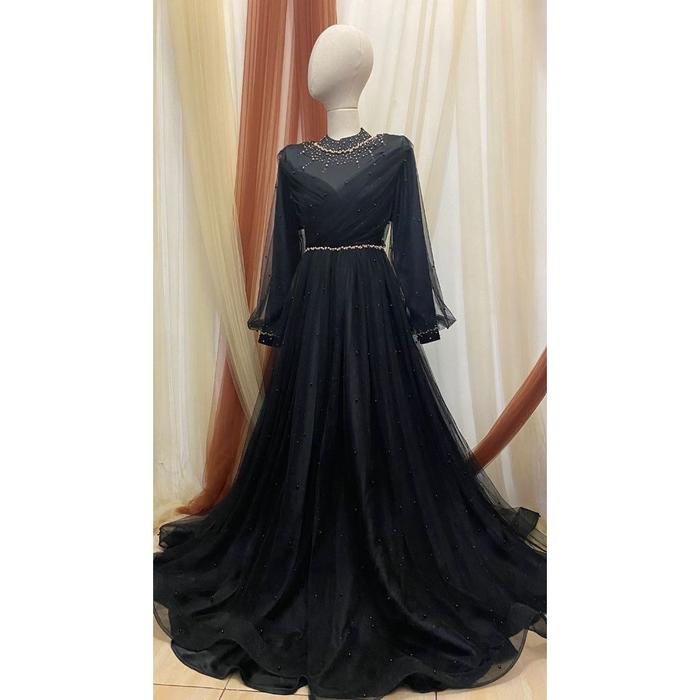 Isty Dress Gaun Pesta Elegan Dengan Kain Tile Dan Payet Cantik Cocok Untuk Pernikahan Dan Ulang Tahu