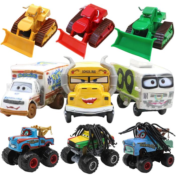 Disney Pixar Cars Forklift Harvester Fritter Lightning Mcqueen Dr Damage Rare Diecast Vehicle Car Bo