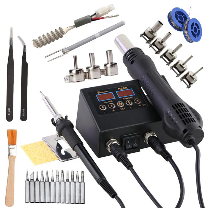 2 in 1 Soldering Station LCD Digital Display Welding Rework Station for cell-phone BGA SMD PCB IC Re